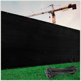 ColourTree 6' x 50' black fence privacy screen front view