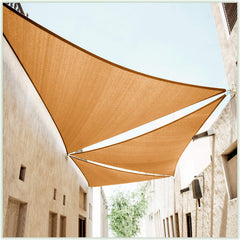 ColourTree Sand Triangle Sun Shade Sail front view