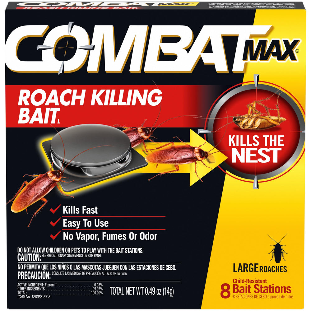 Combat Max Roach Killing Bait 8 count packaging front view