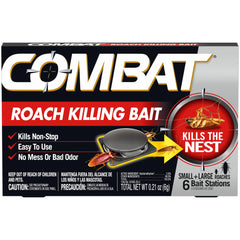Combat Roach Killing Baits package front view with 6 bait stations