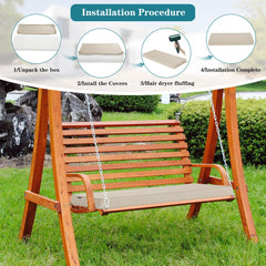 Comcaver Outdoor Bench Cushion Cream side view