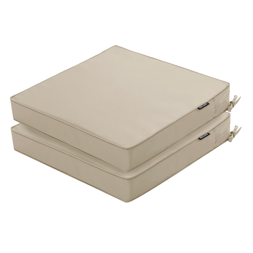 Comcaver outdoor chair cushions set of 2 in cream color side view