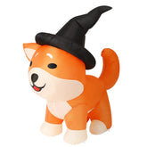 COMIN 4ft Halloween Inflatable Wizard Corgi Dog with LED light