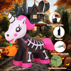 COMIN 5FT inflatable unicorn glowing at night