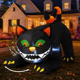 COMIN 6 ft Black Cat Inflatable with LED lights front view