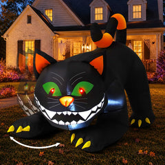 COMIN 6 ft Black Cat Inflatable with LED lights front view