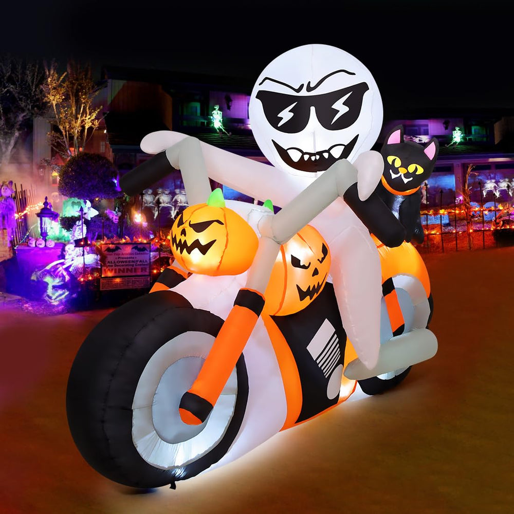 COMIN 6 FT Halloween Inflatable Ghost with LED lights front view