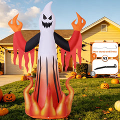 COMIN Inflatable Ghost setup with stakes and ropes
