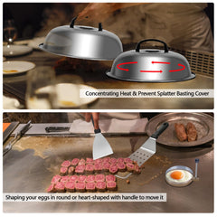 Complete 23-piece griddle accessories kit including a cleaning brush