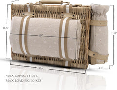 Complete picnic set including plates and cutlery for two people