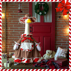 Complete Suzile Christmas Goose Outfit on a 23 inch lawn goose