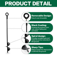Components of hannger ground anchor kit laid out including turnbuckles and clamps
