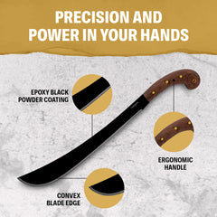 Condor Golok Heavy Duty Machete walnut handle close-up