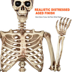 CONNICS 5.4ft skeleton posed in a graveyard setting