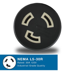 Conntek Plug Adapter NEMA 5-20P to NEMA L5-30R in use with RV