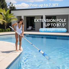 Consciot Pool Vacuum with 7.3FT telescopic pole and filter balls