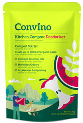Convino Compost Starter front view with packaging