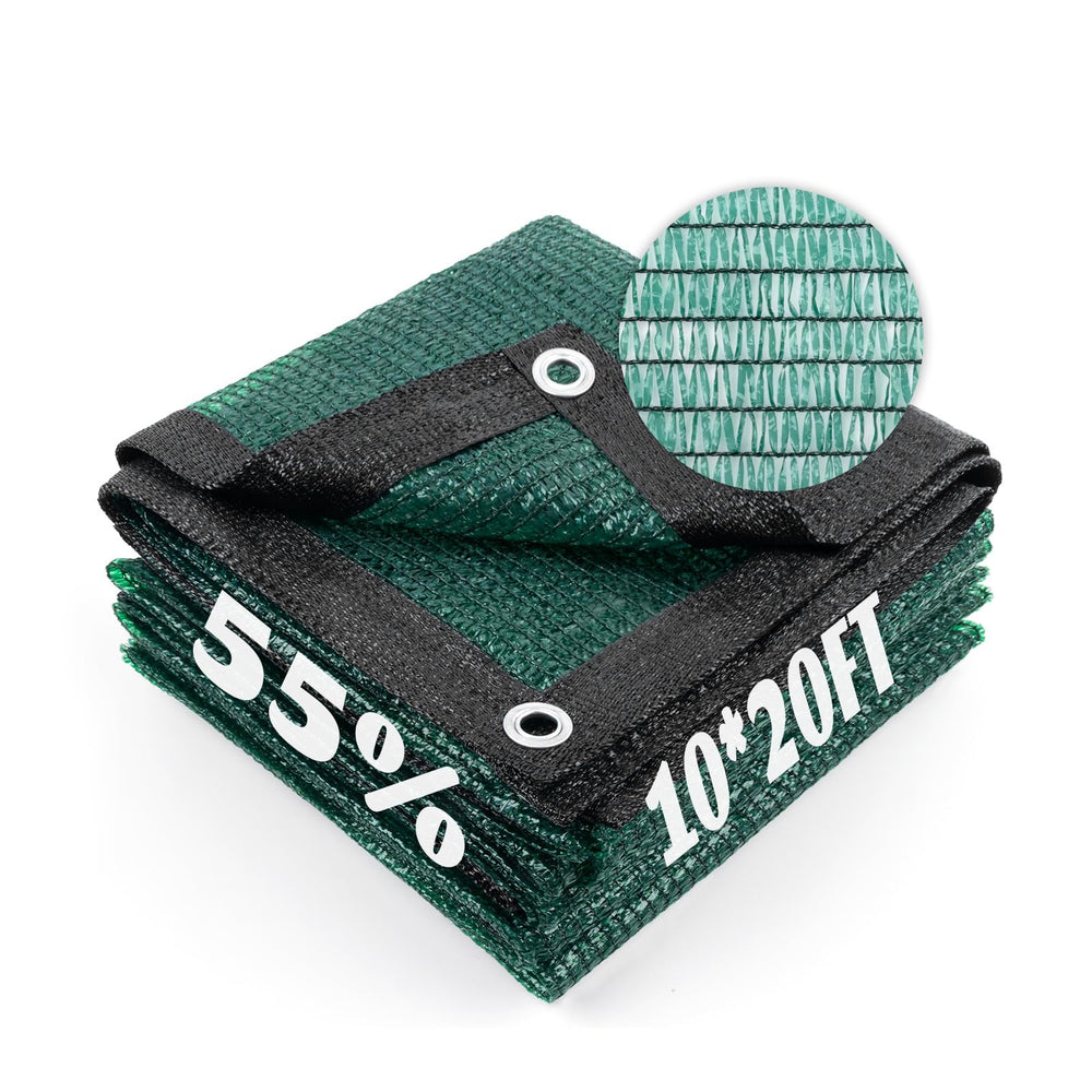 Cool Area Sun Shade Cloth 10x20ft dark green front view