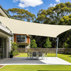 Cool Area Sun Shade Sail 10x13ft Butter Cream front view