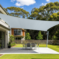 Cool Area Sun Shade Sail 10x20ft front view in Silver Grey