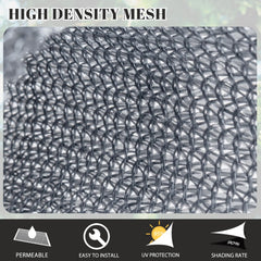 Cool Area Sun Shade Sail 10x20ft side view showing D-rings