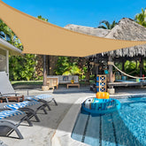 COOLBOYS 16'x20' Sun Shade Sail Sand front view