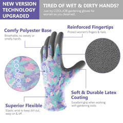 COOLJOB Colorful Gardening Gloves colorful design close-up