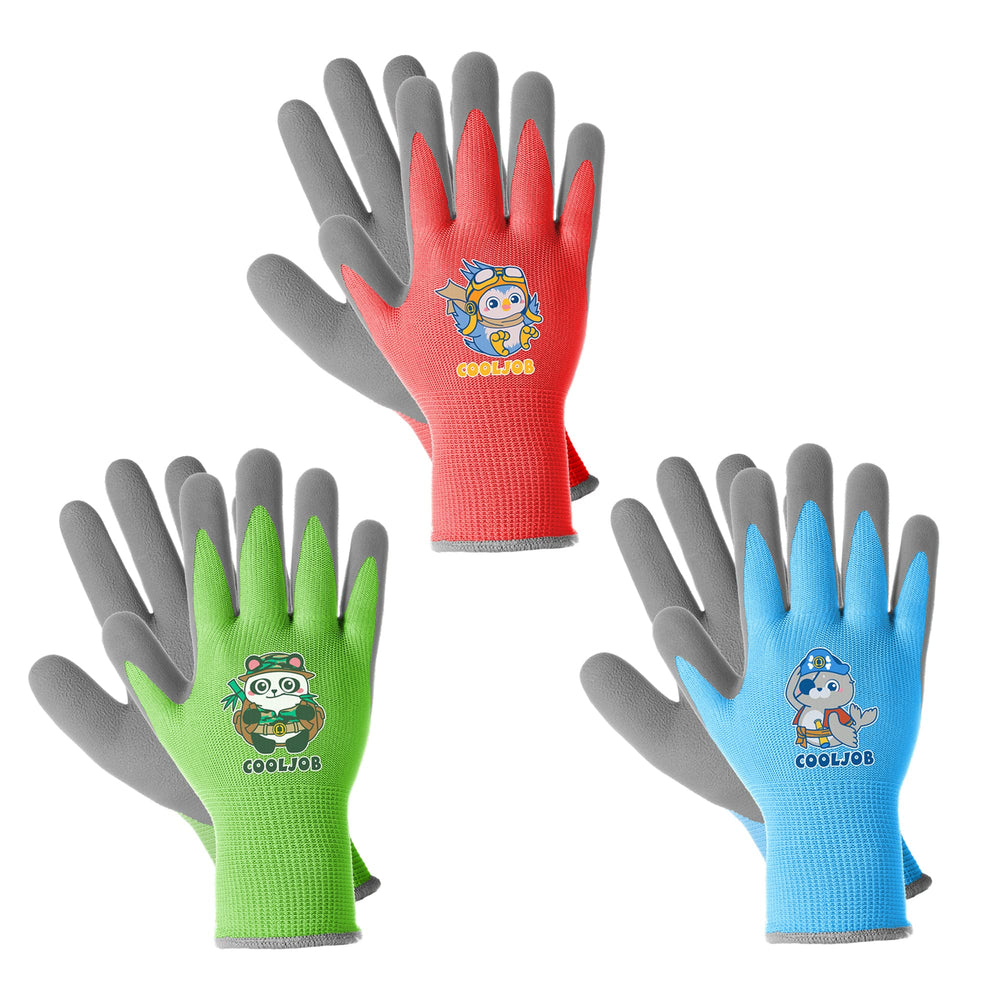 COOLJOB Kids Gardening Gloves in vibrant colours front view