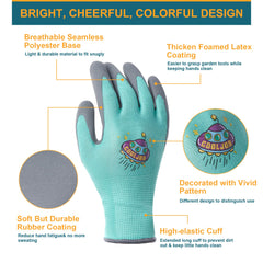 COOLJOB Kids Gardening Gloves yellow side view
