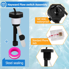 Cooouds GLX-FLO-RP flow switch installed in pool system