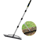 Coopvivi Heavy Duty Bow Rake 5.58FT front view with stainless steel tines