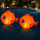 Cootway Clownfish Floating Pool Light front view, orange