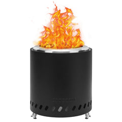 COOZOOM Portable Table Top Fire Pit front view showing stainless steel design