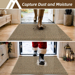 COSY HOMEER Dirt Trapper Door Mat back view with non-slip TPR backing