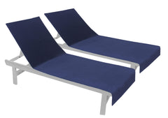 COTTON CRAFT navy blue lounge chair cover set front view