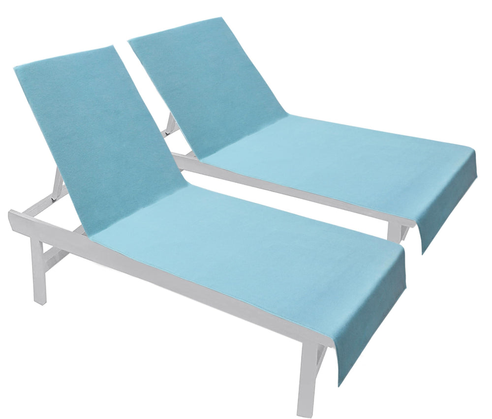 COTTON CRAFT Pool Lounge Chair Cover Blue front view