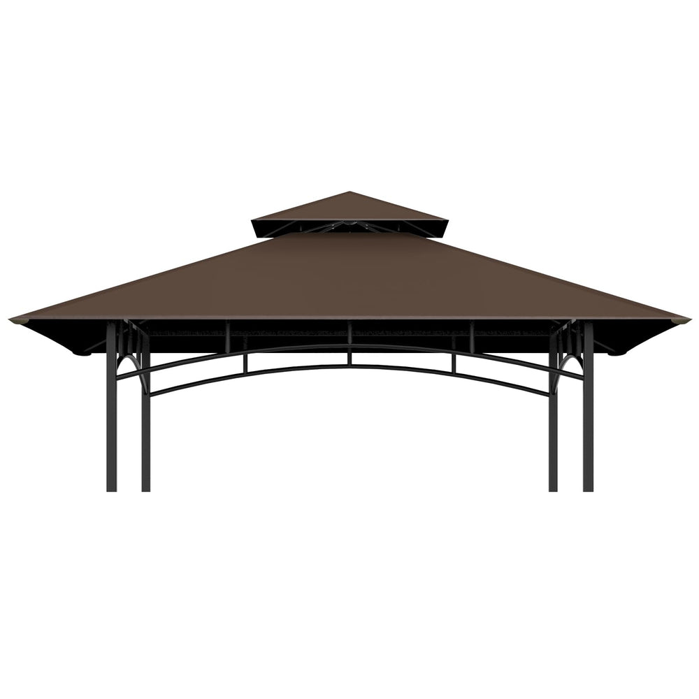 COVBOARD 5' x 8' Grill Gazebo Replacement Canopy Top, Brown front view