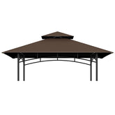COVBOARD 5' x 8' Grill Gazebo Replacement Canopy Top, Brown front view