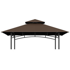 COVBOARD 5' x 8' Grill Gazebo Replacement Canopy Top, Brown front view