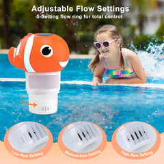 Covfirst Solar Pool Chlorine Floater floating in a pool