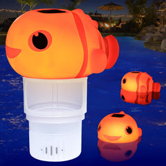 Covfirst Solar Pool Chlorine Floater front view in orange