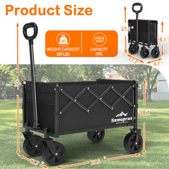 COZEER Folding Heavy Duty Wagon side view showing wheels