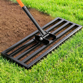 COZEER Leveling Rake 30" x 10" with 78" handle front view