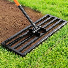 COZEER Leveling Rake 30" x 10" with 78" handle front view