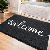 CozyBounty 30"x17.5" Welcome Mat front view in black