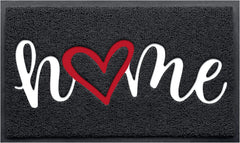 CozyBounty Black Door Mat front view with embossed design