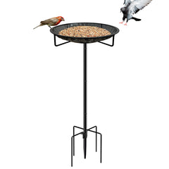 CQAIRIOU 11.8-inch standing bird feeder tray with adjustable height pole