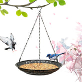 CQAIRIOU Premium Hanging Bird Feeder Tray front view with drainage holes