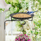 CQAIRIOU Wall Mounted Bird Feeder Tray front view with stainless steel mesh