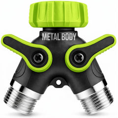 Craft911 2 Way Hose Splitter Heavy Duty Metal in Green
